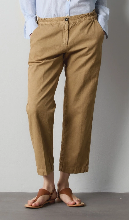 Pantaloni in cotone e lino