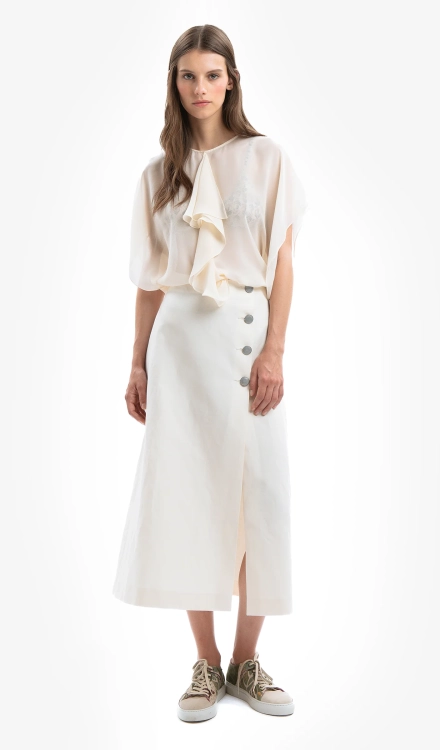 Gonna in cotone lino