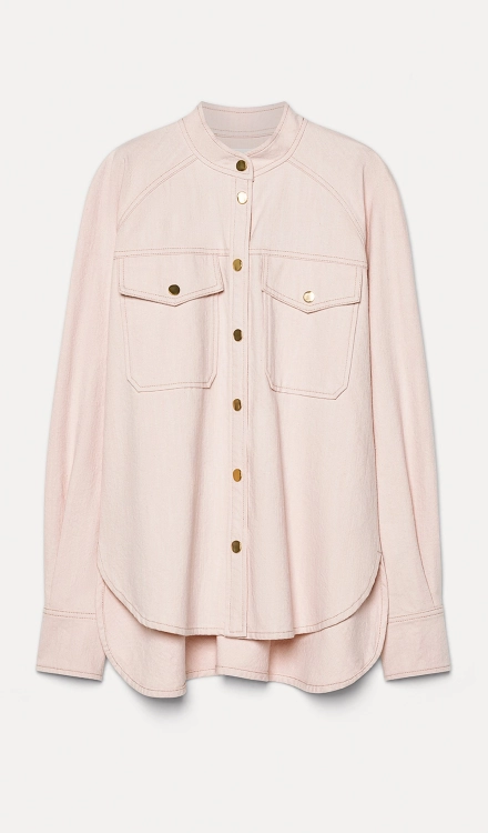 Camicia coreana in denim cavalry