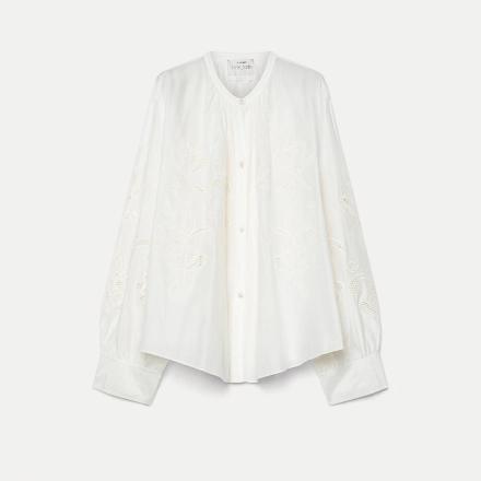 Camicia bohemienne in voile con ricamo “lunamaris”