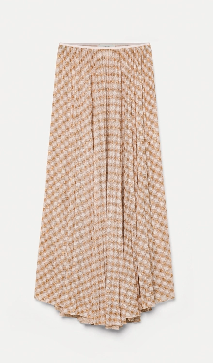 Gonna plissé in diamond jersey