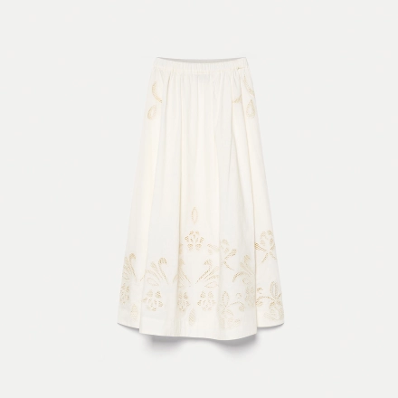 Gonna in popeline con ricamo “lunamaris”