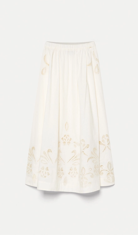 Gonna in popeline con ricamo “lunamaris”