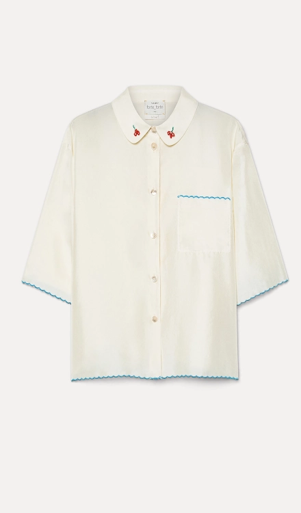 Camicia mezza manica in seta habotai