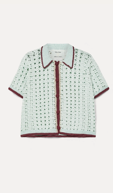 Polo all'uncinetto fatto a mano "cable' luxe"