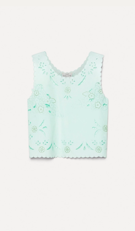 Top con ricamo “lace and glass”