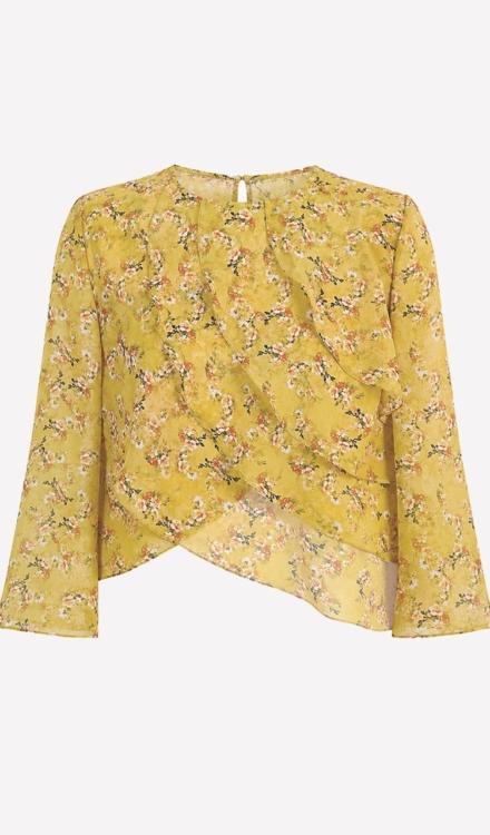 Blusa crop in seta Goldie