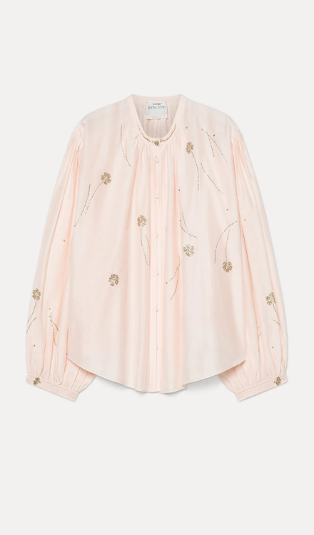 Camicia bohemien in voile “fleurs d'orient” loto