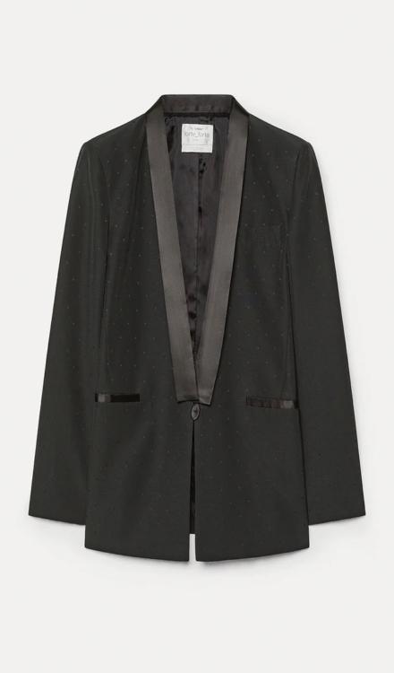 Giacca da smoking in jaquard pois nero