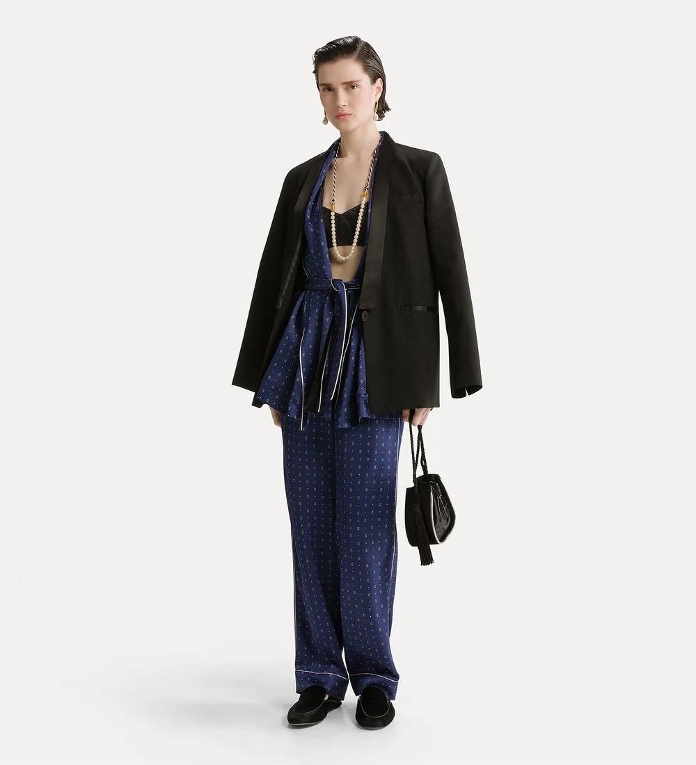 Giacca da smoking in jaquard pois nero - immagine 5