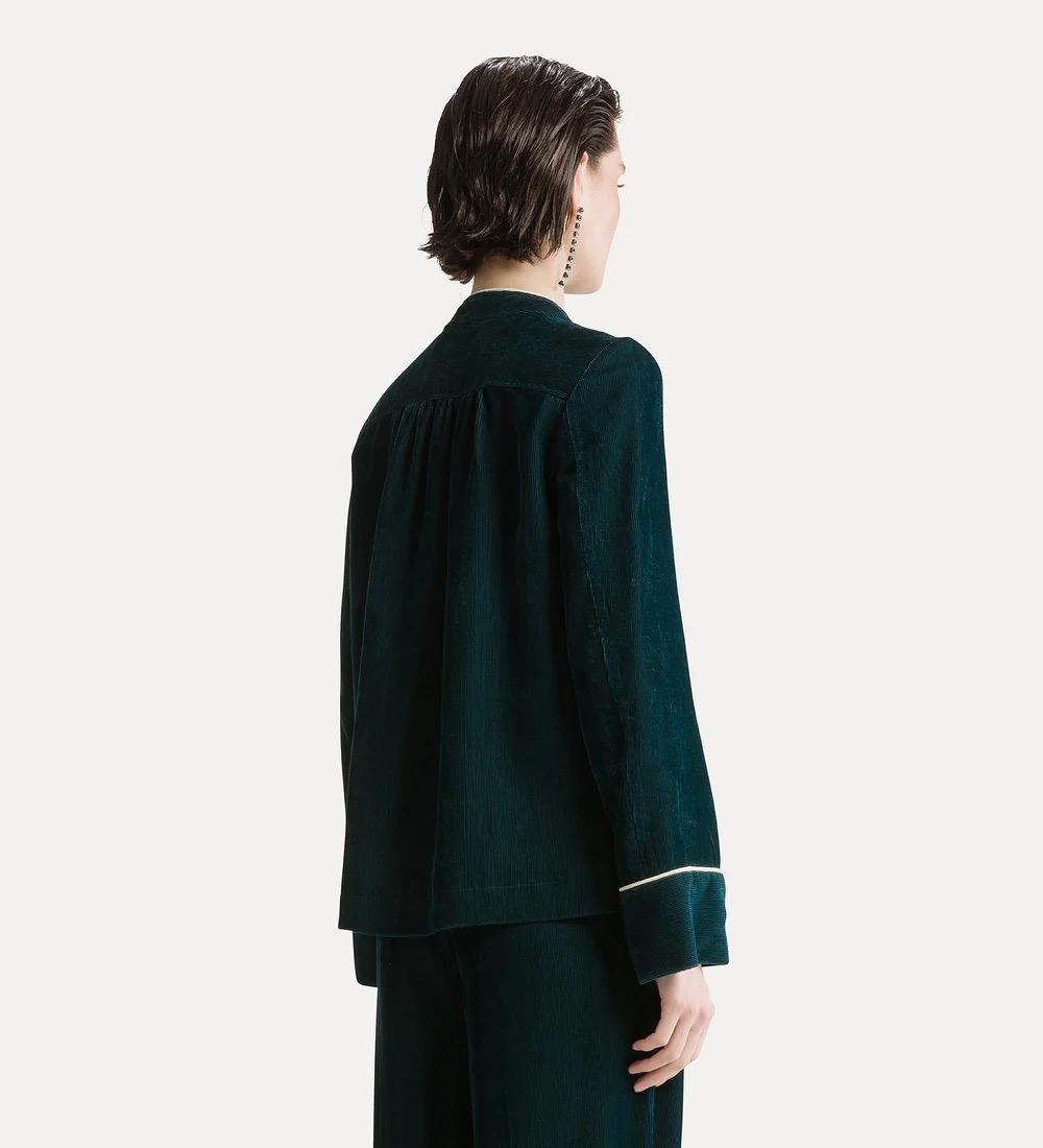 Giacca in velluto duemila righe jade - immagine 3