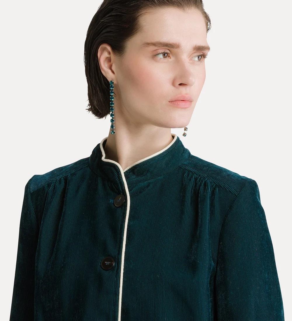 Giacca in velluto duemila righe jade - immagine 4