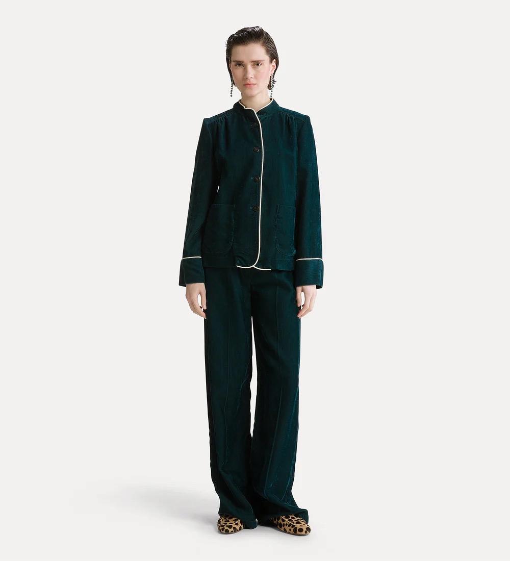 Giacca in velluto duemila righe jade - immagine 5