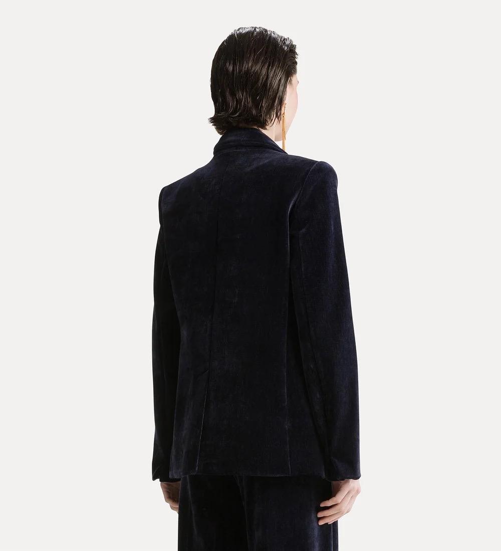 Blazer doppiopetto in velluto notte - immagine 3