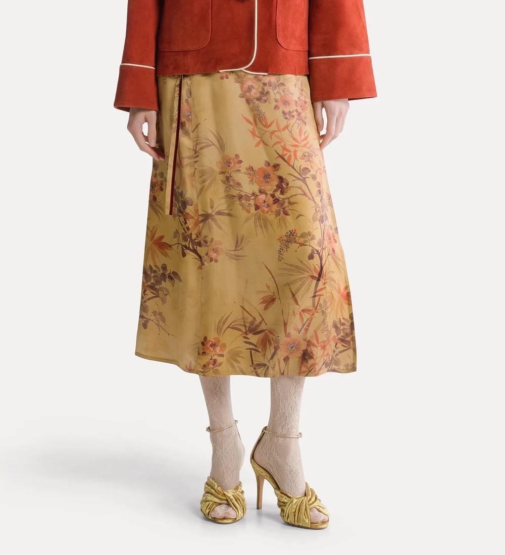 Gonna sarong in raso “le bambou secret” heliodore - immagine 2