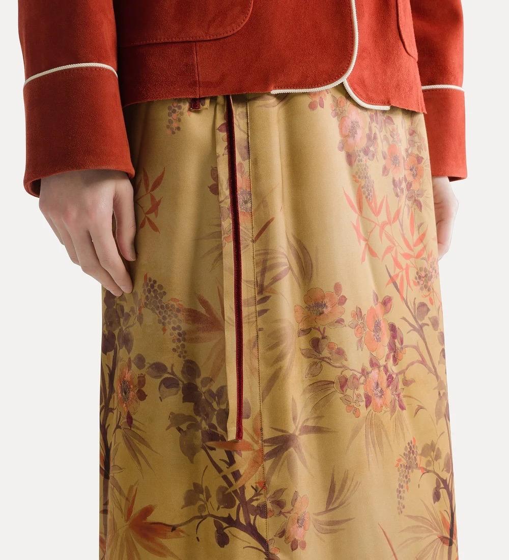 Gonna sarong in raso “le bambou secret” heliodore - immagine 4