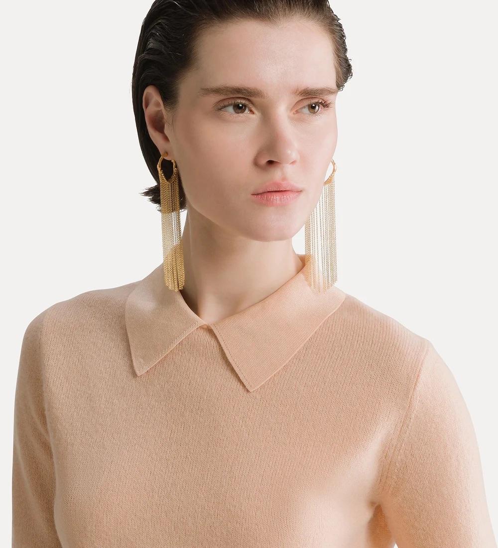 Polo manica corta in garza di lana e cashmere cashmere - immagine 4