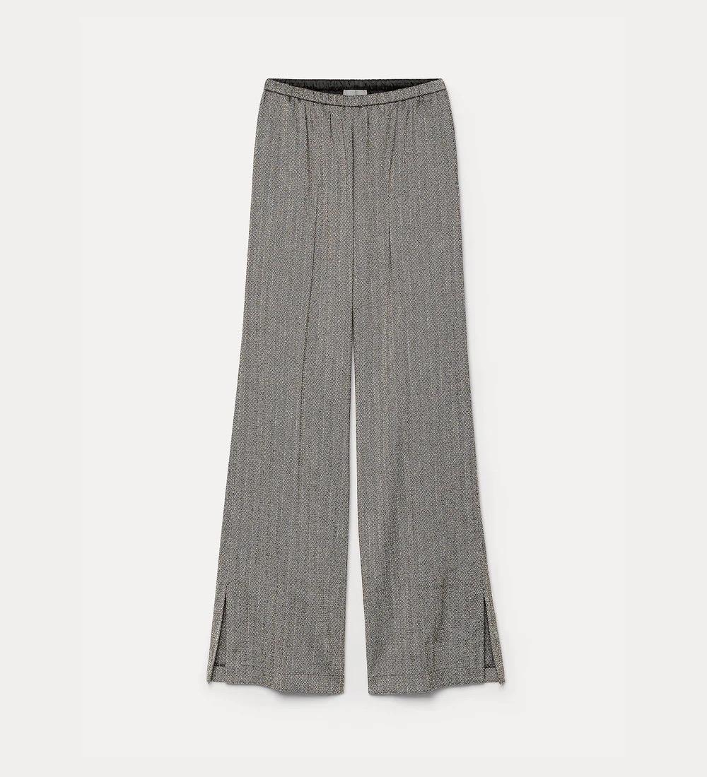 Pantalone in chevron jaspé nero