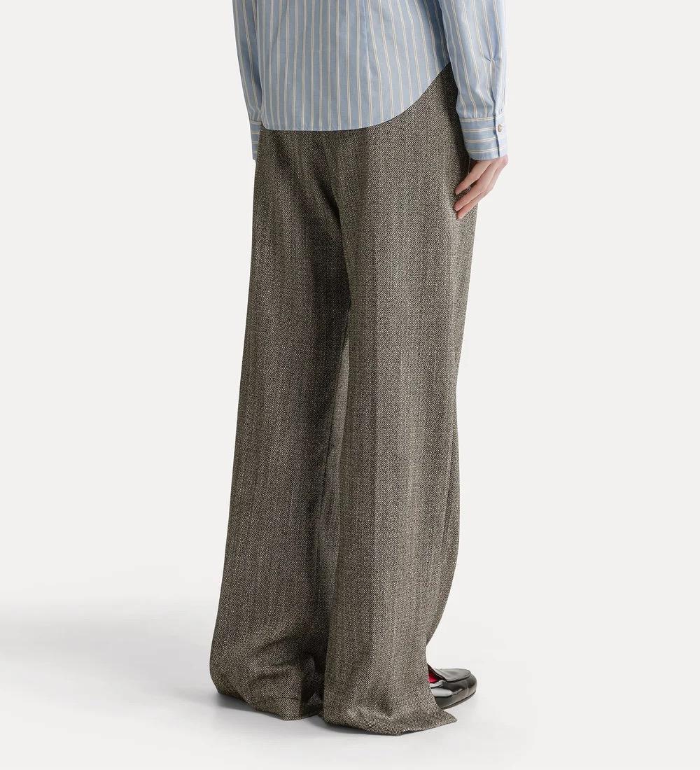 Pantalone in chevron jaspé nero - immagine 3