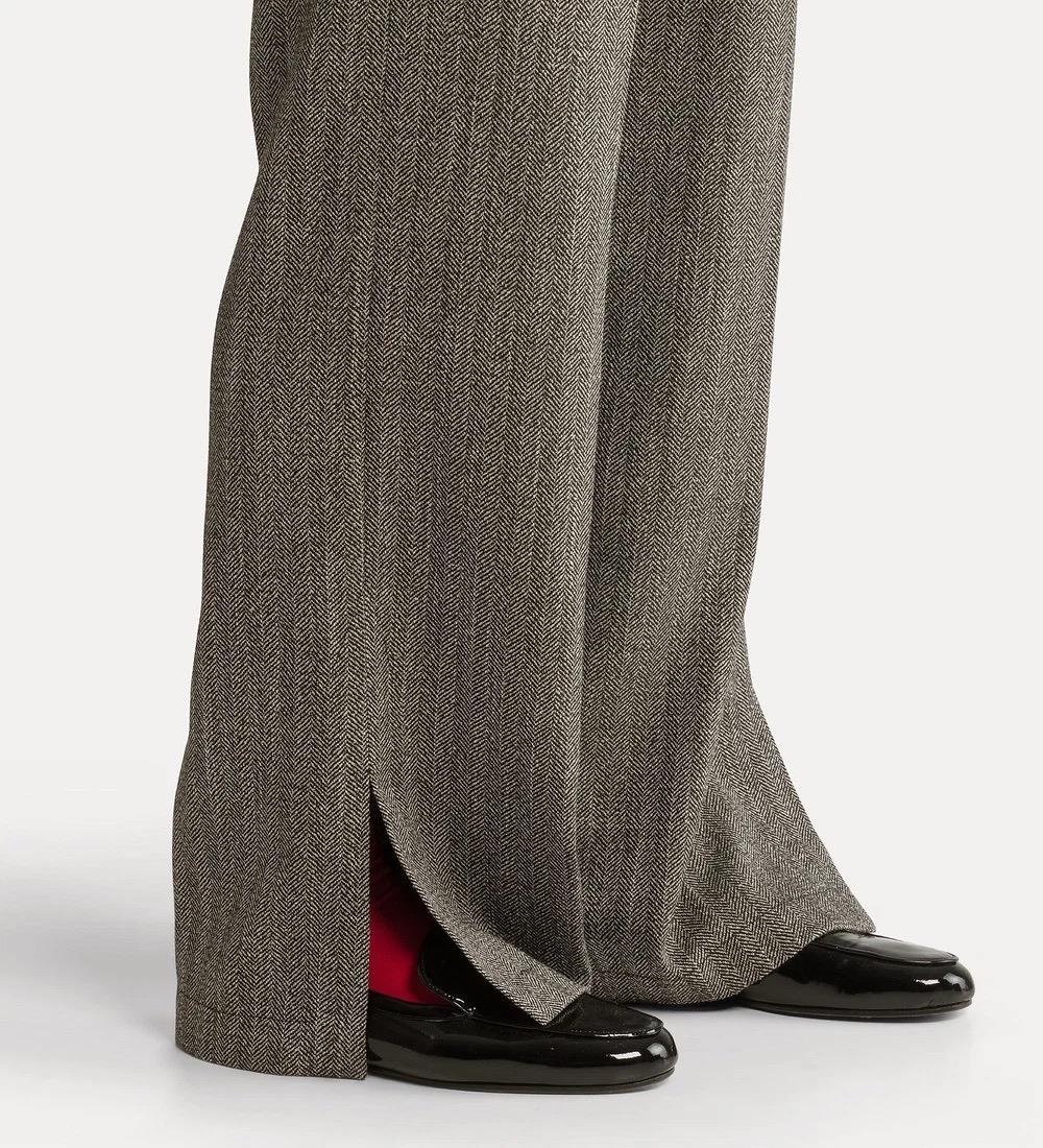 Pantalone in chevron jaspé nero - immagine 4