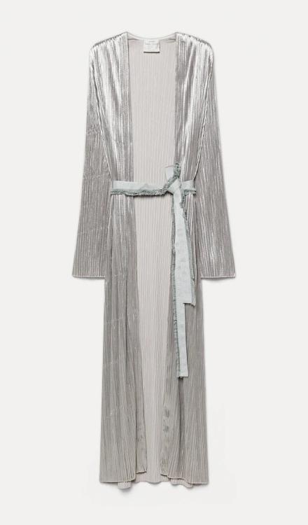Robe de chambre plissé in jersey silky velvet calcedonio