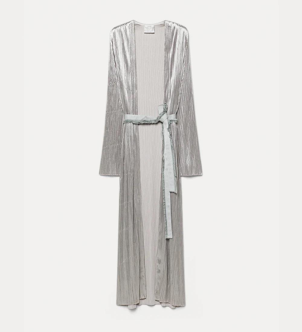 Robe de chambre plissé in jersey silky velvet calcedonio