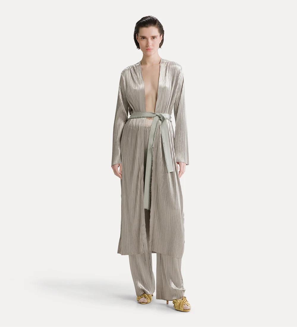Robe de chambre plissé in jersey silky velvet calcedonio - immagine 2