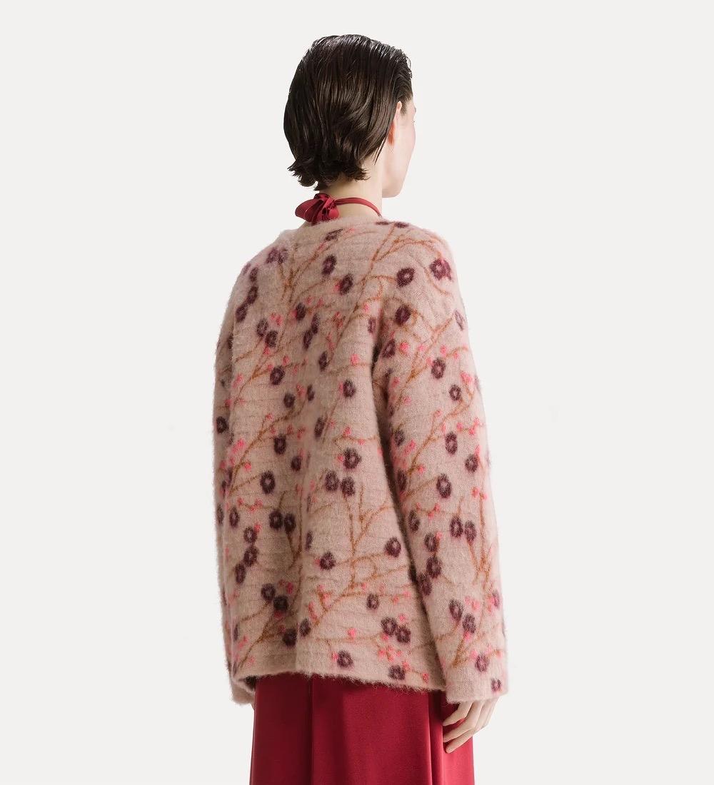 Maglia jaquard garzata “cherry blossom” loto - immagine 3
